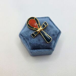 MMA Gold Enameled Combo Brooch Pendant